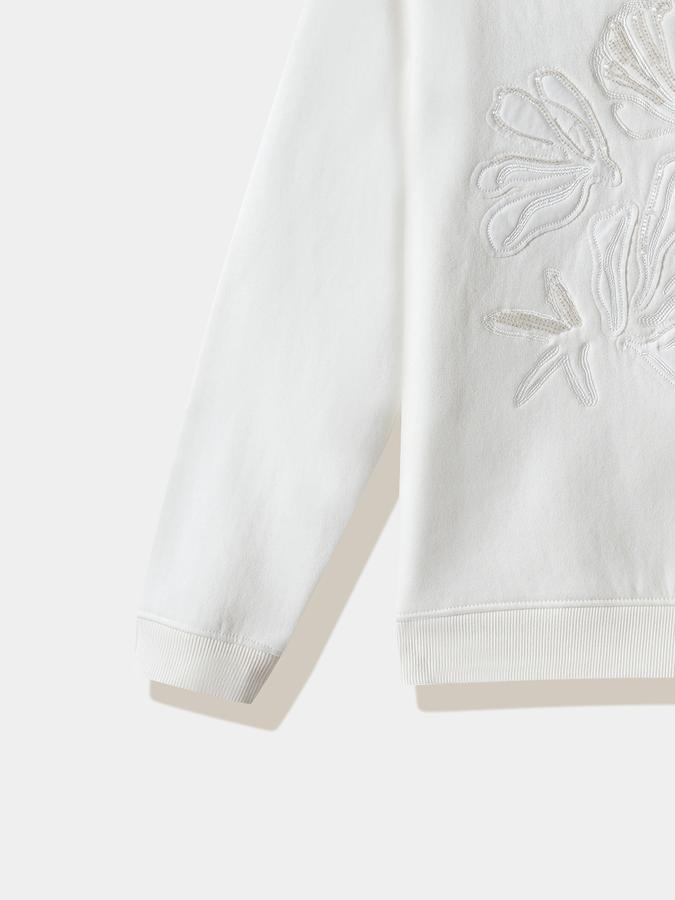 R&B Girls' Offwhite Embellished Sweatshirt