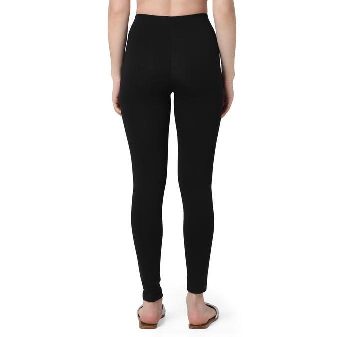 R&B Women Black Solid Leggings