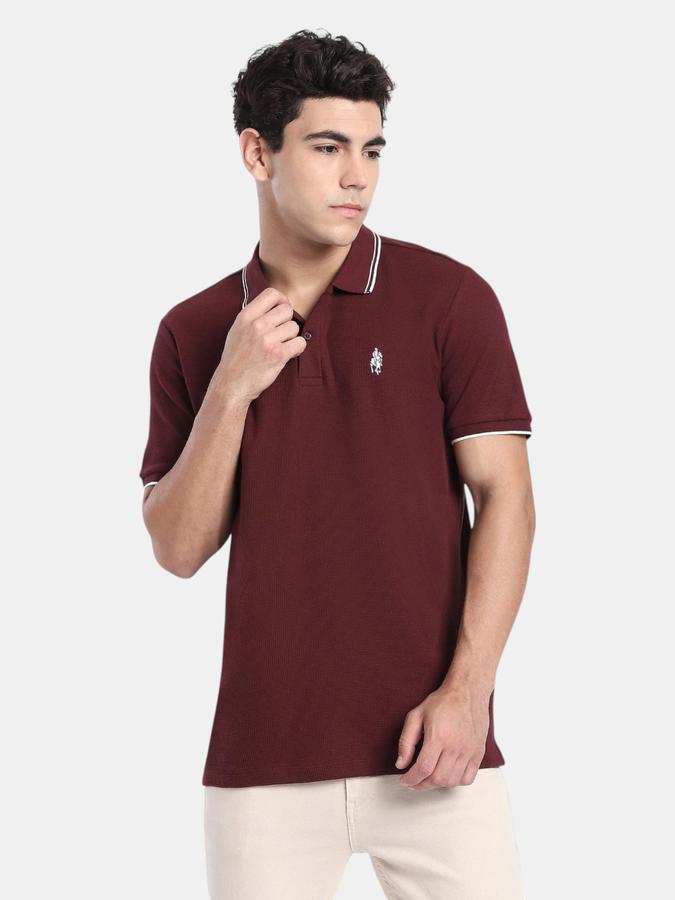 R&B Brown Solid Men Short Sleeve Polo T-shirt