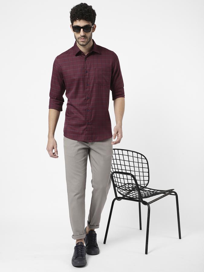 R&B Men Maroon Casual Shirts image number 1