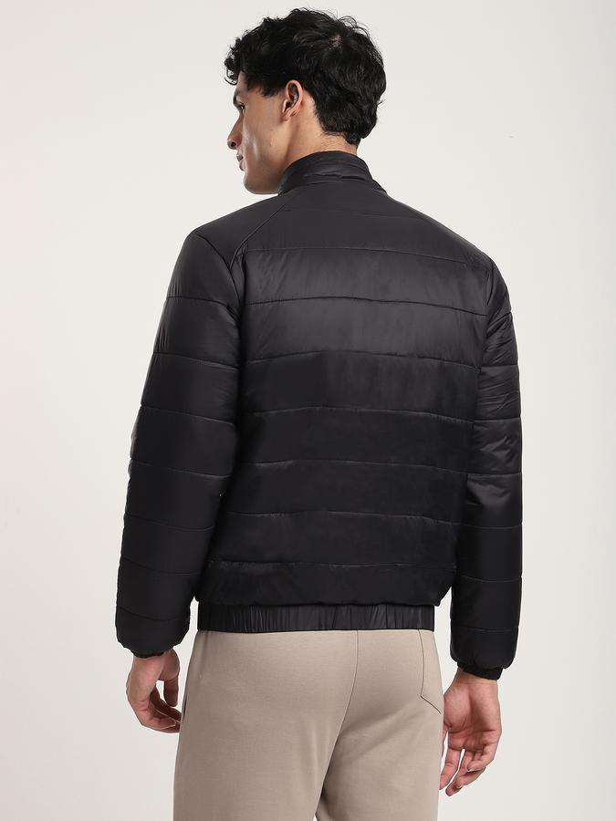 Men Polyester Regular Fit Quilted Puffer Jacket
