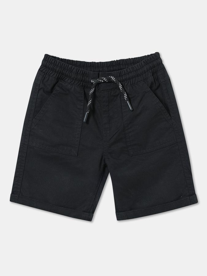 Boys Cotton Relaxed Fit Drawstring Waist Cuffed Hem Shorts