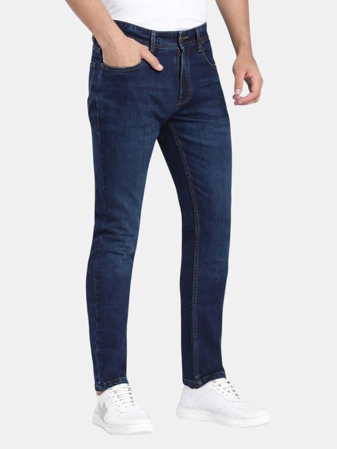 R&B Navy Blue Slim Fit Men Mid Rise Jeans