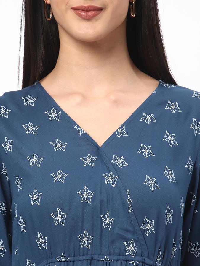 Women Rayon Printed Wrap Ethnic Dress