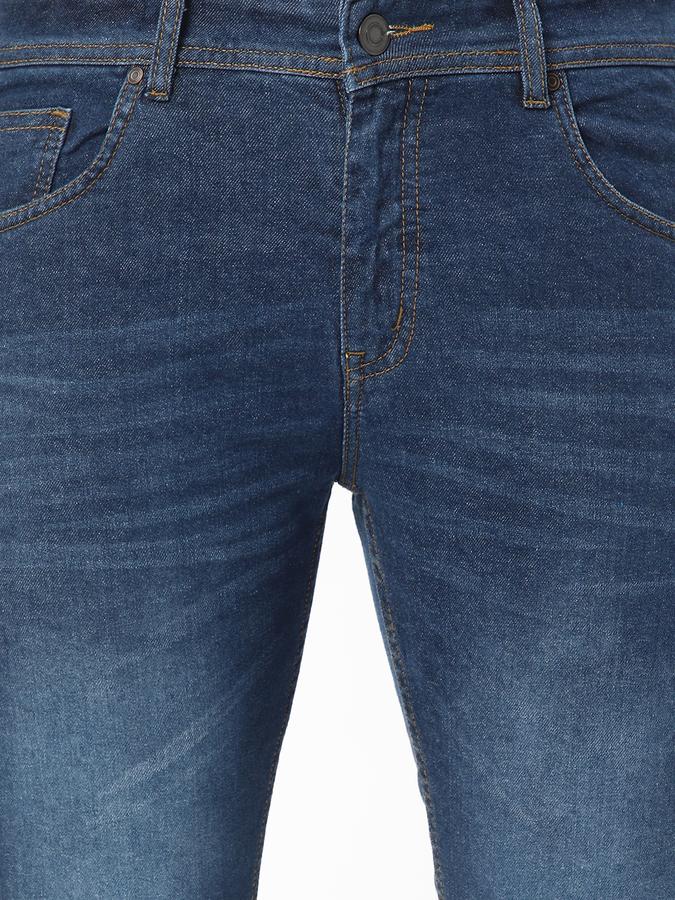 Men Cotton Slim Fit Mid Rise Faded Jeans