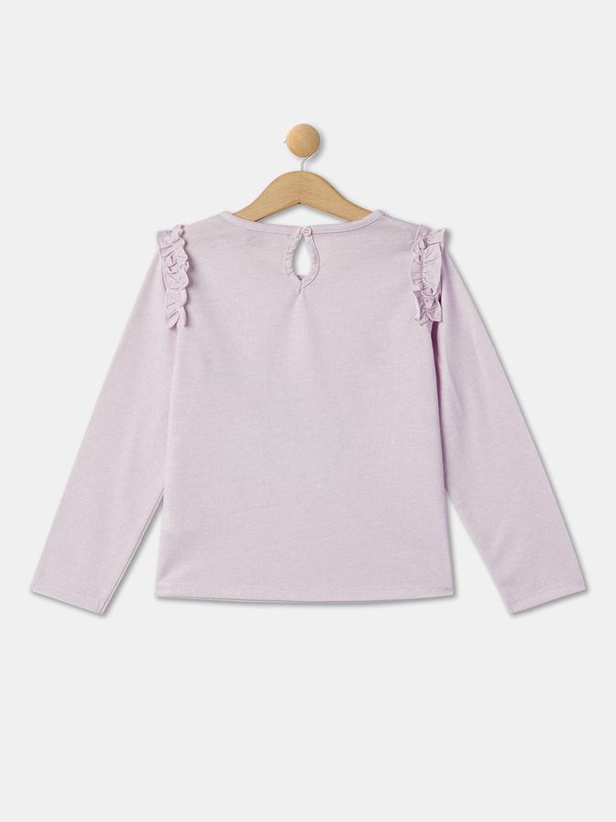 Girls Embellished Regular Fit Round-Neck T-Shirt image number 1