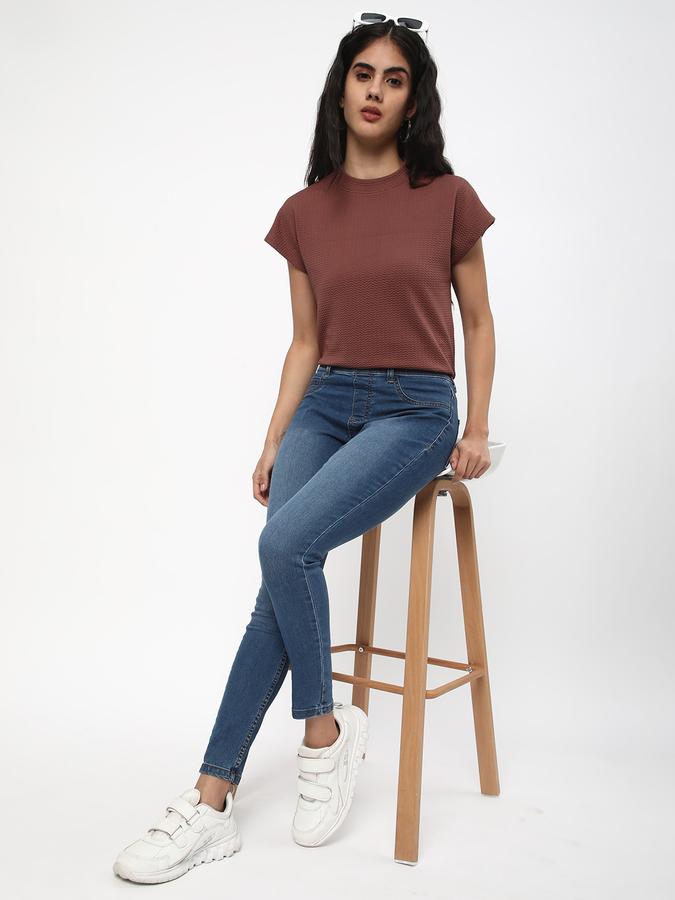 Women Mid-Wash Skinny Fit Jeggings image number 1