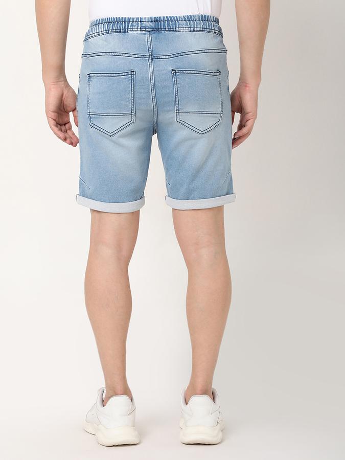 Men Regular Fit Shorts with Elasticated Drawstring Waist image number 3