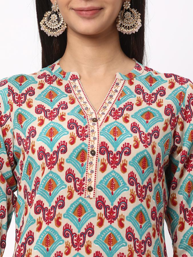 Women Printed Straight Kurta image number 3