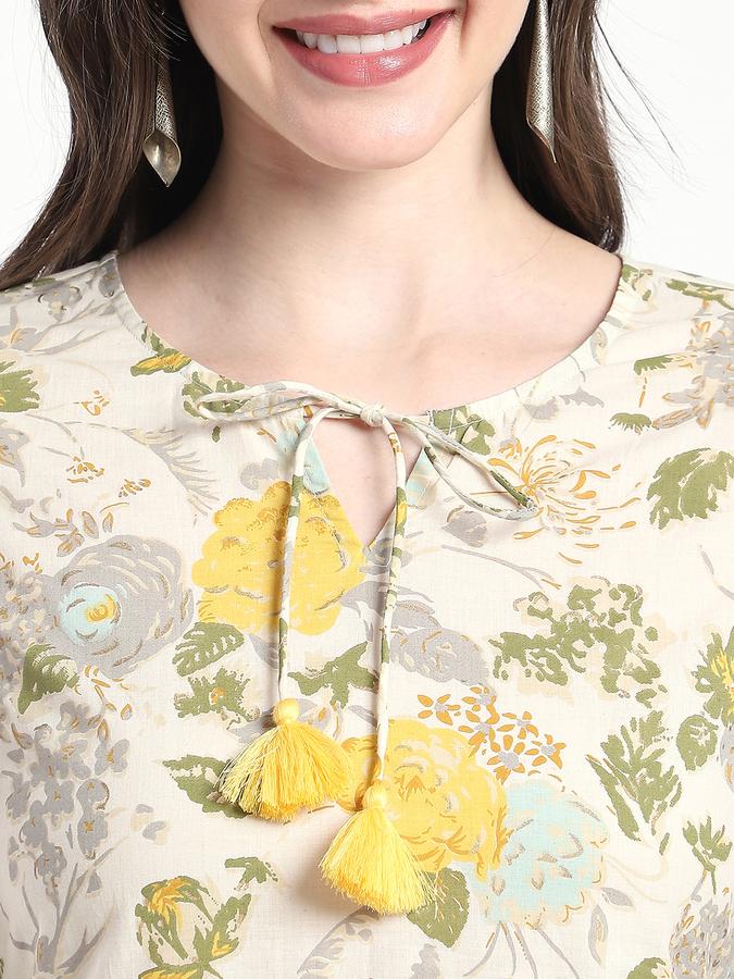 Women Viscose Regular Fit Round Neck Printed Kurta