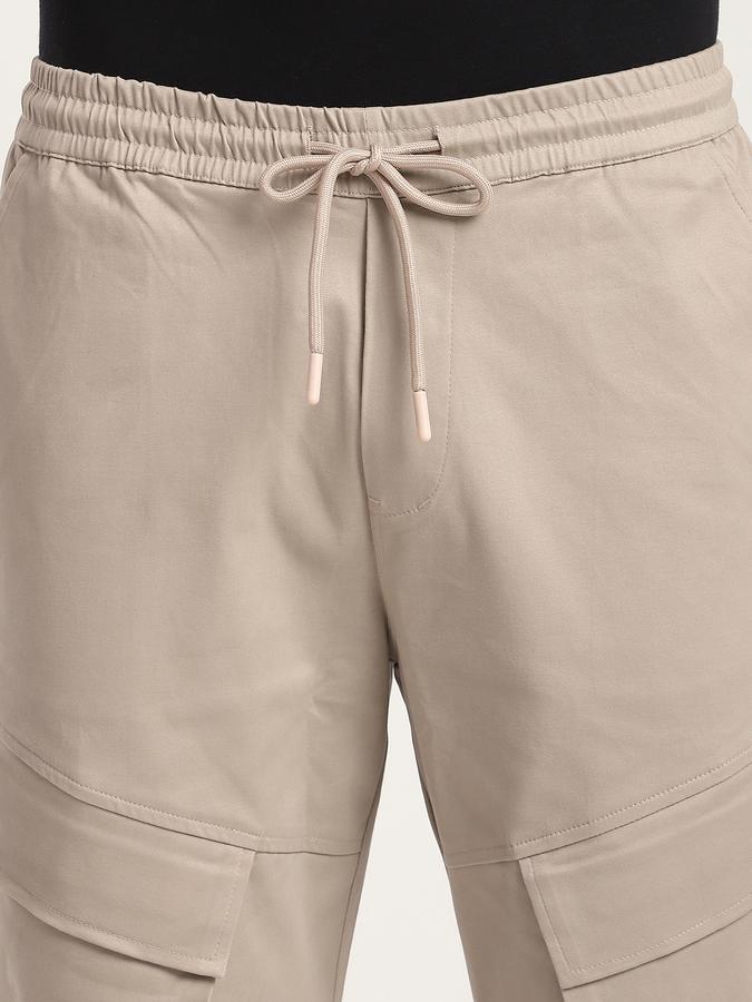 Men Cotton Cargo Fit Drawstring Elasticated Trousers