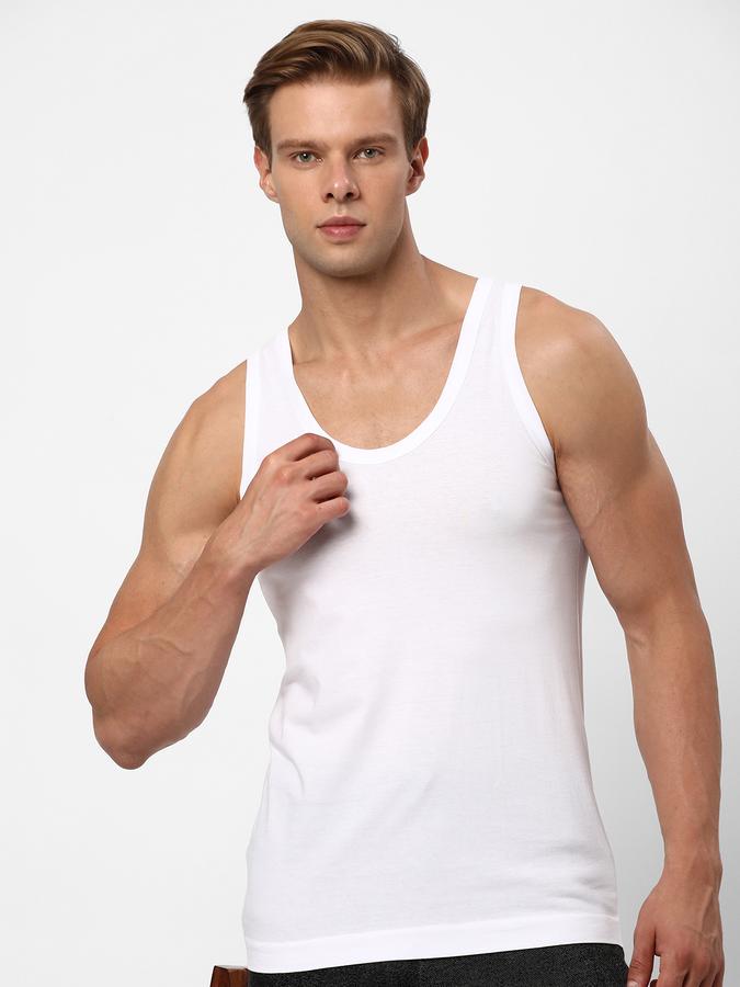 R&B Men's Solid Vest Pack Of 2 With Anti-Microbial Finish