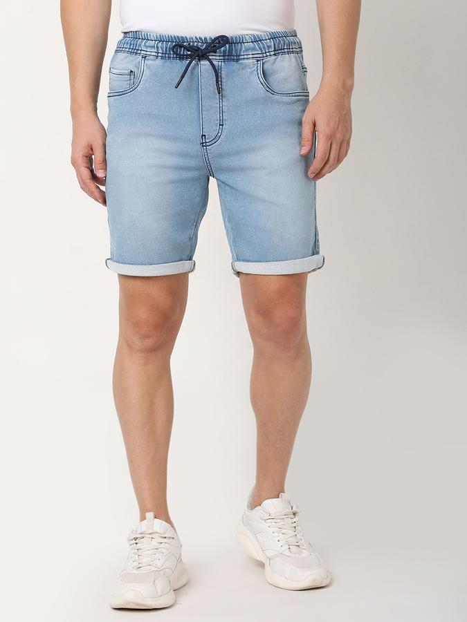 Men Regular Fit Shorts with Elasticated Drawstring Waist