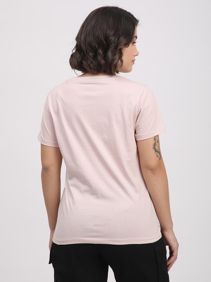 Women Cotton Slim Fit Crew Neck Graphic T-shirt