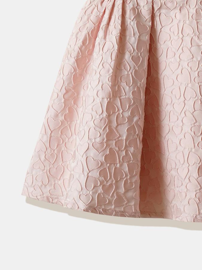 Girls Cotton Fit And Flare Round Neck Ruffled Dress