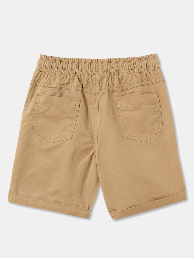 Boys Cotton Relaxed Fit Drawstring Waist Cuffed Hem Shorts