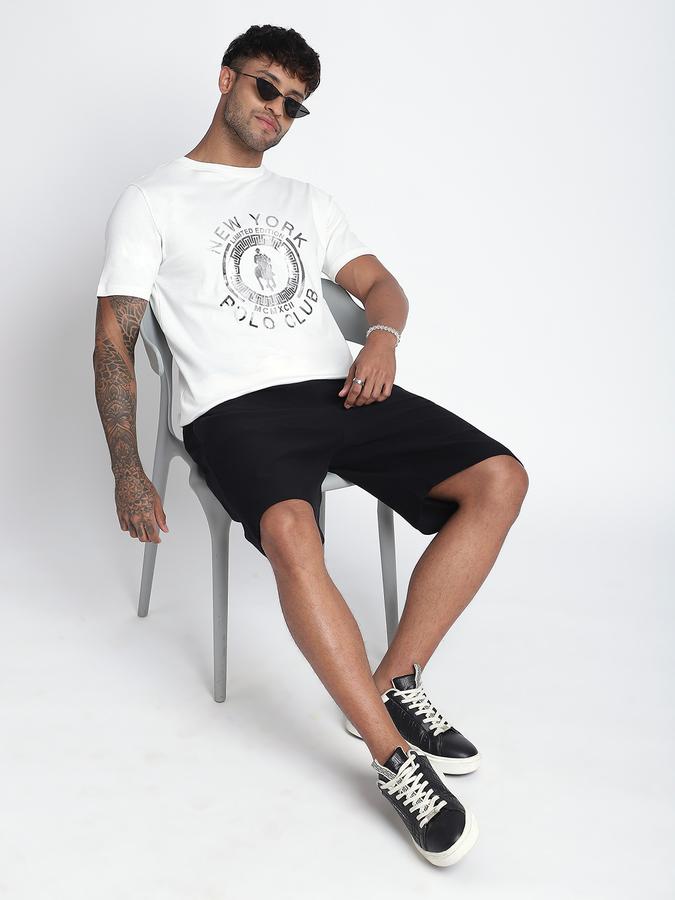 R&B Men's Ivory Printed T-Shirt