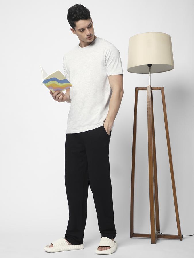 Textured Lounge Pants with Drawstring Waist image number 1