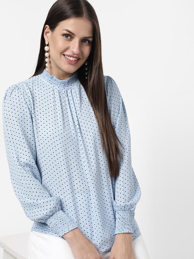 R&B Women's High Neck Frilled Top