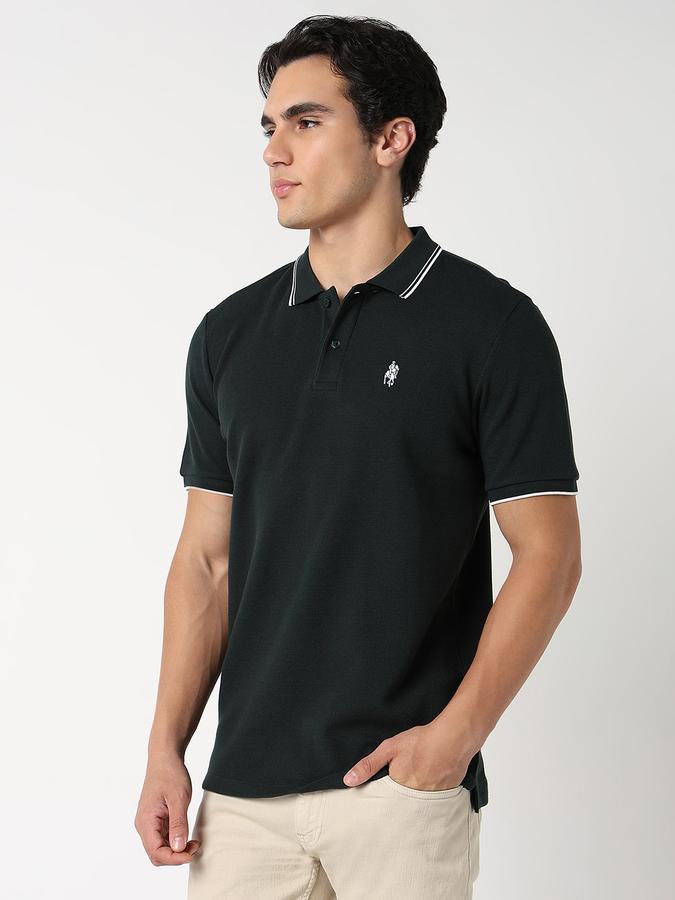 Self Design Men Peter Pan Collar T-Shirt image number 2