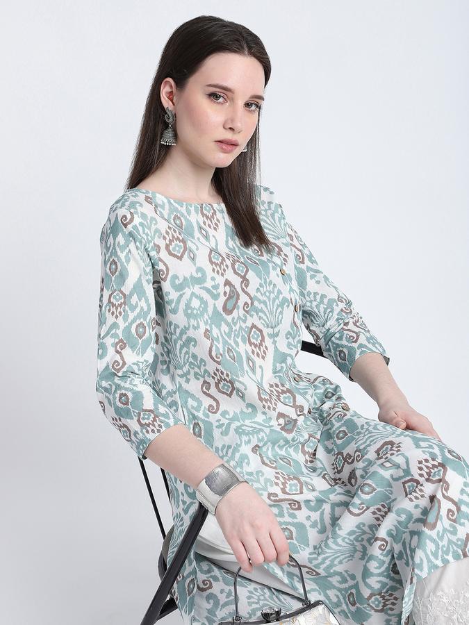R&B Women's Aqua Printed Kurta