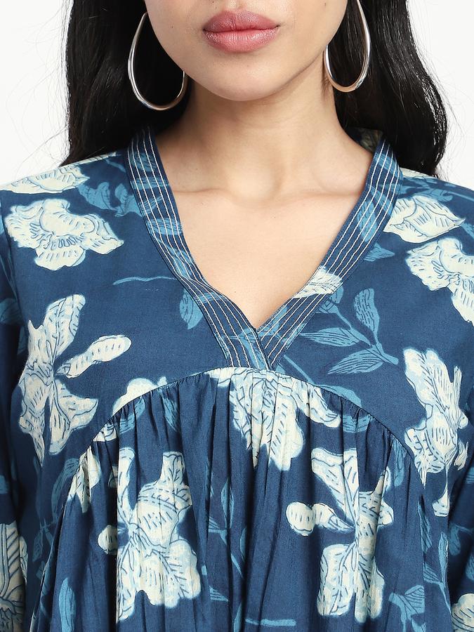 Women Cotton A-Line Maxi Floral Dress