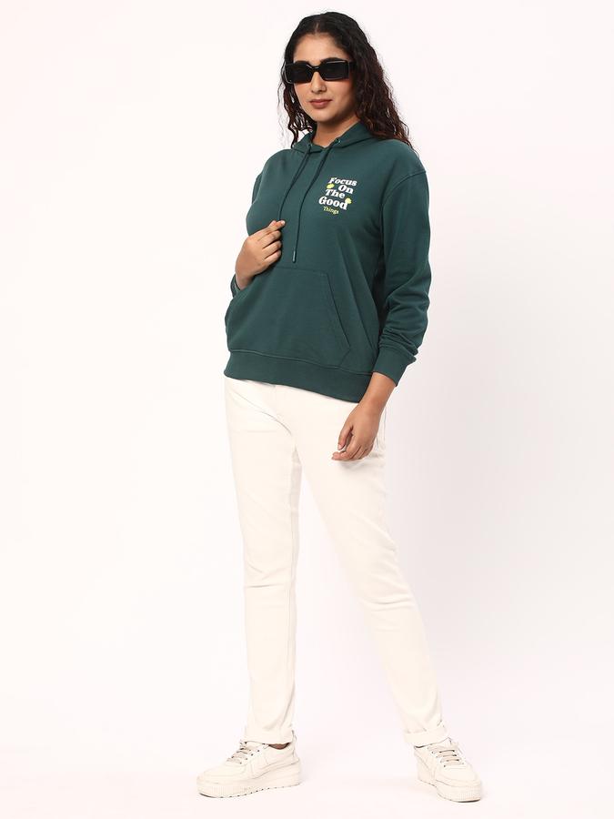 Women Typographic Print Hoodie image number 1