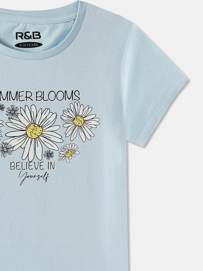 Printed T-Shirt with Crew Neck and Short Sleeves image number 2