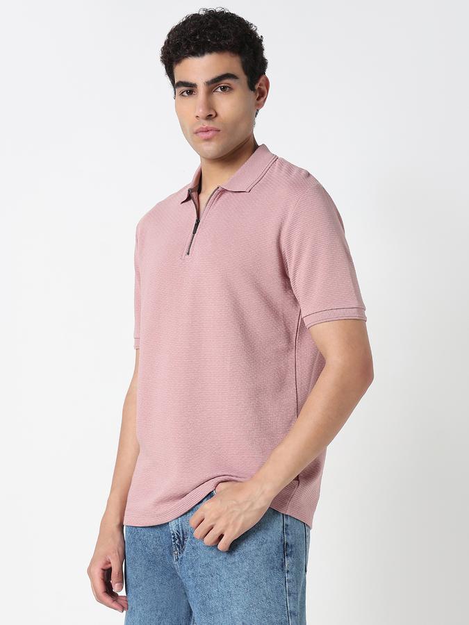 Solid Men Polo Neck T-Shirt image number 3
