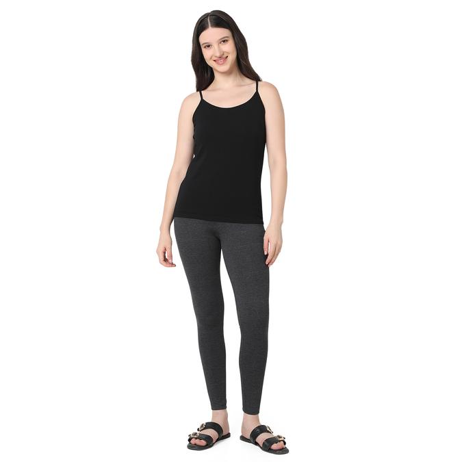 R&B Women Anthra Melange Solid Leggings