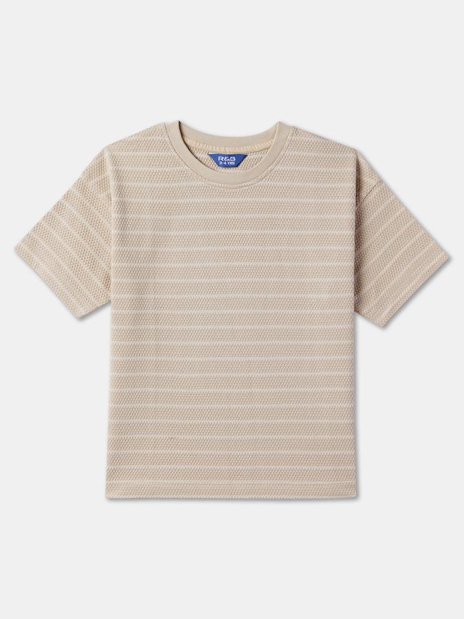 Boys Striped Relaxed Fit Crew-Neck T-Shirt image number 0