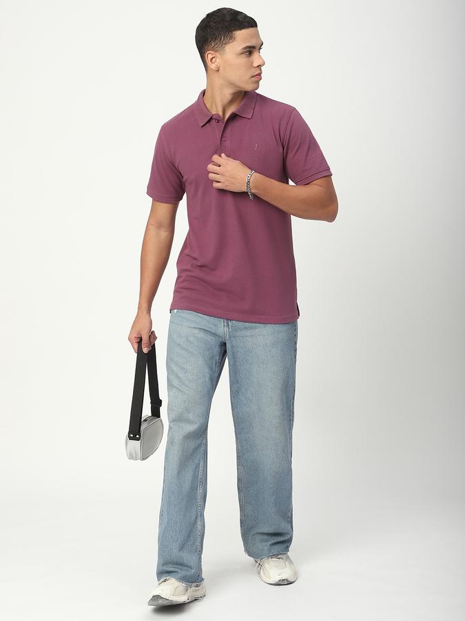Solid Men Polo Neck T-Shirt image number 1