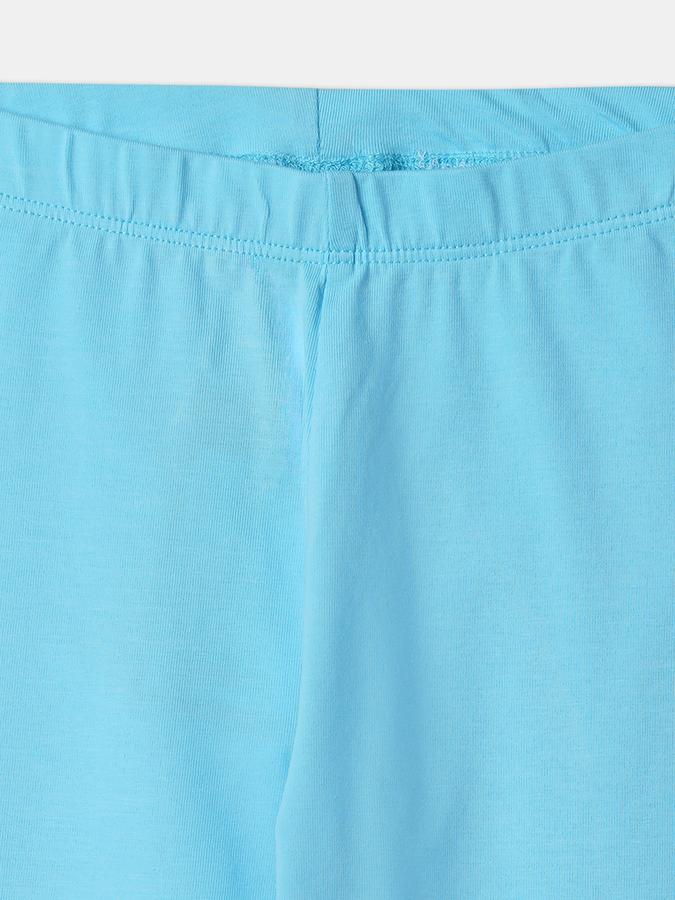 Girls Cotton Blend Skinny Fit Elastic Waist Ribbed Leggings