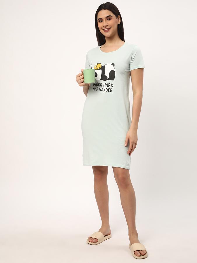 Women Printed Round-Neck Nightshirt image number 1