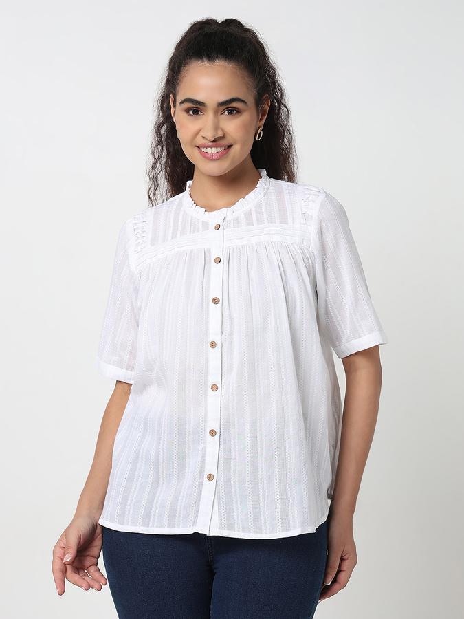 Women's regular fit solid tunic with pintuck details image number 1
