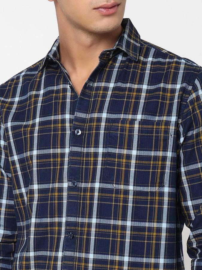 R&B Men Multi Color Checked Long Sleeves Shirt 