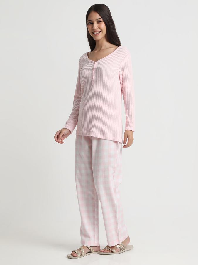 Women Cotton Relaxed Fit Drawstring Checks Pajama Pants