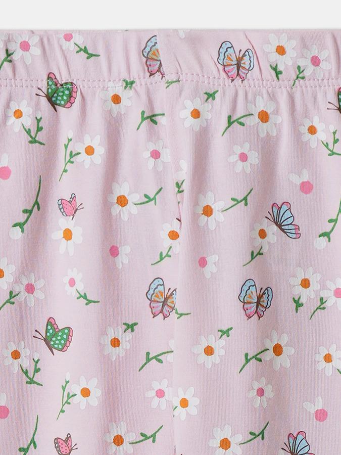 Girls Blend Floral Print Full Length Mid Rise Legging