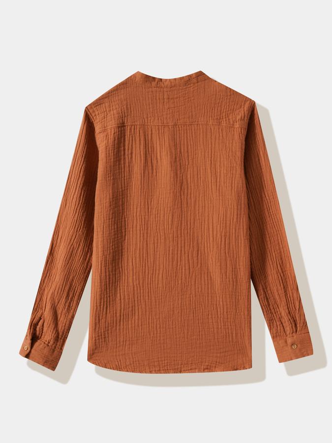 Boys Cotton Regular Fit Long Sleeve Textured Shirt