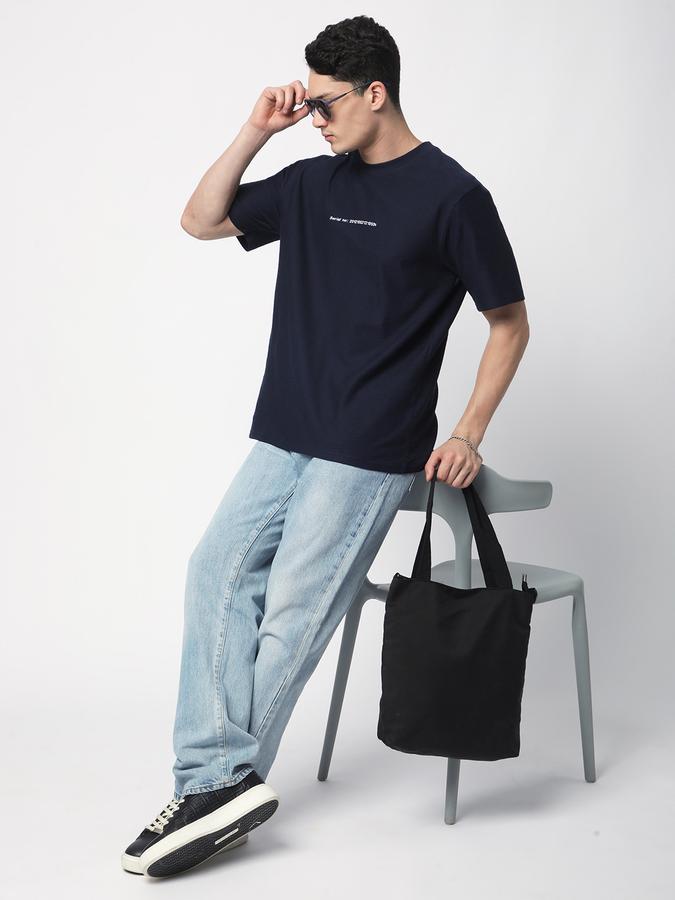 R&B MENS TEXTURED CASUAL T-SHIRT WITH ROUND NECK AND SHORT SLEEVES image number 1