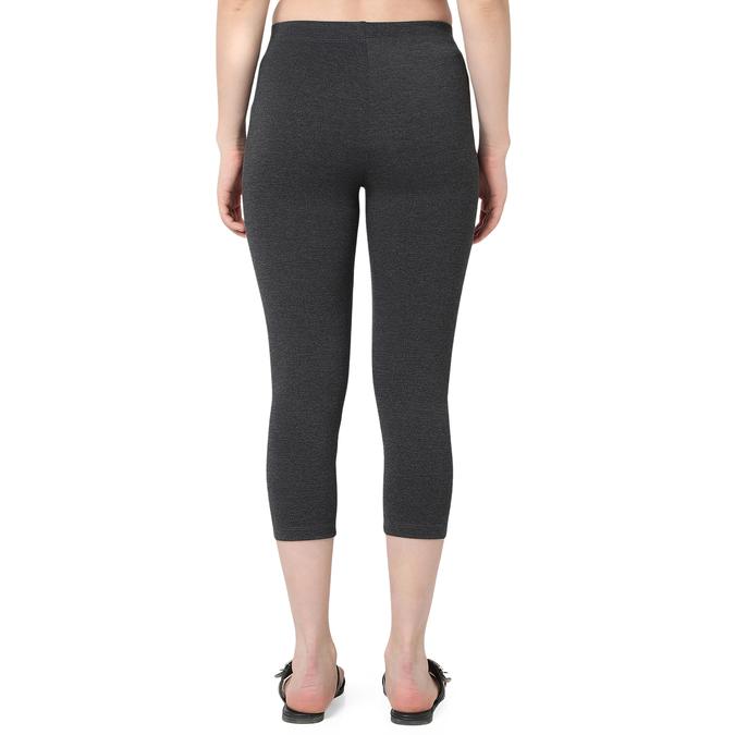 R&B Women Anthra Melange Solid Capri Leggings