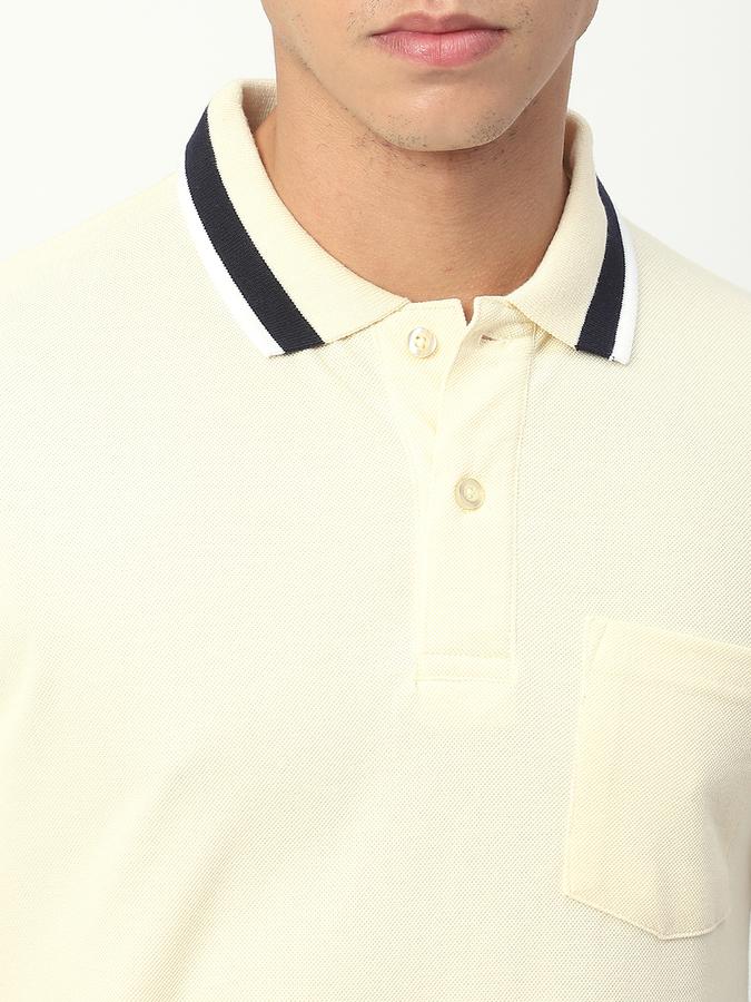 Men Polycotton Regular Fit Polo Neck Solid T-shirt