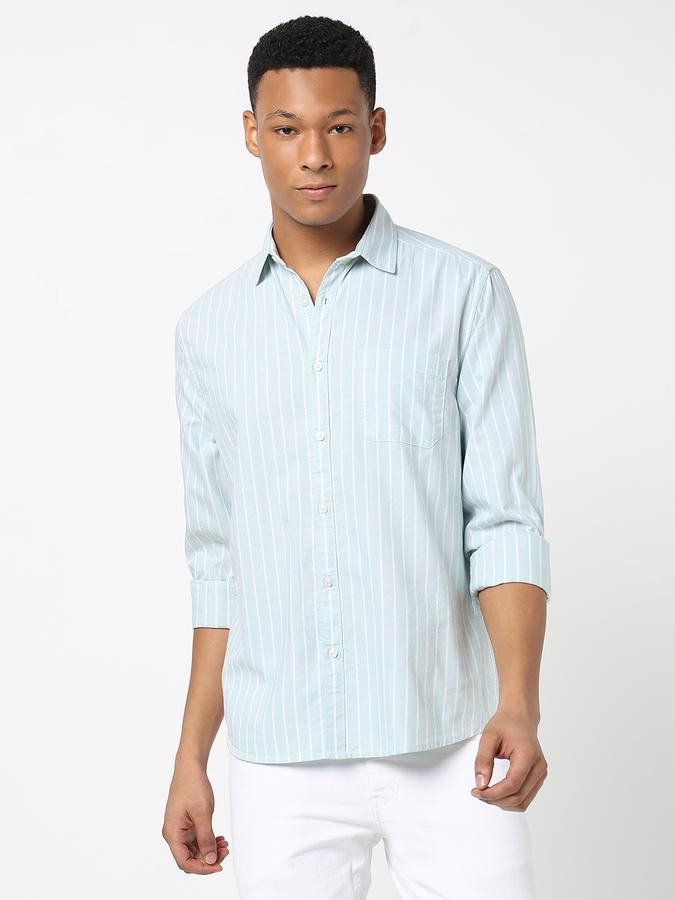Men Striped Casual Light Shirt image number 1
