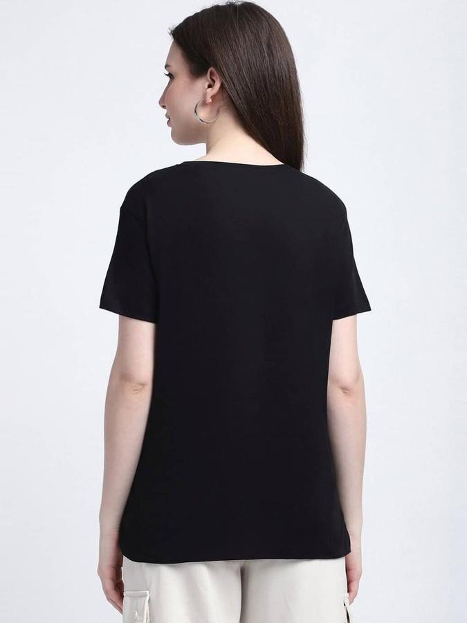 Women Cotton Regular Fit Crew Neck Graphic T-shirt