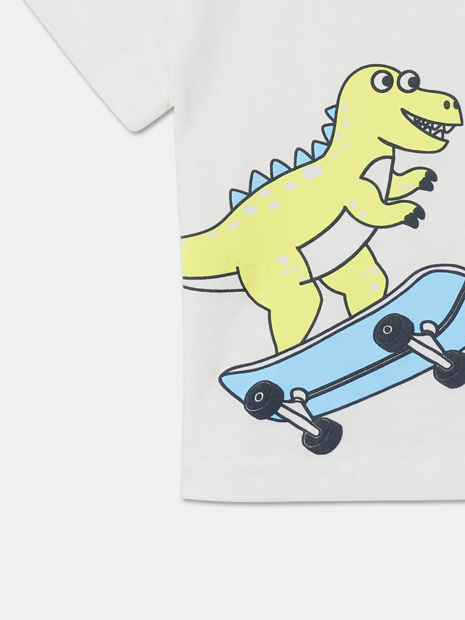 Boys Graphic Print Round-Neck T-Shirt image number 3