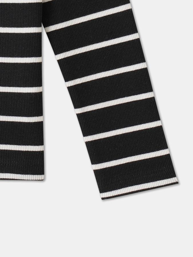 Girls Cotton Blend Regular Fit Crew Neck Long Sleeve Ruffle Top