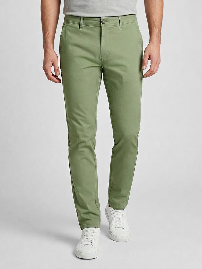 R&B Green Solid Men Mid-Rise Slim Fit Trouser