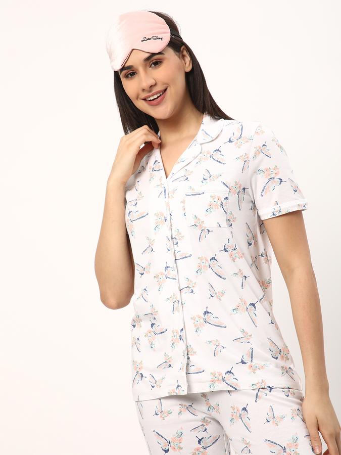 Women Floral Print Top & Pyjamas Set