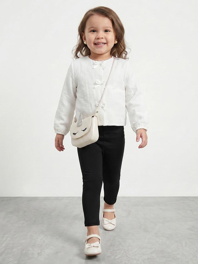 R&B Girl Black Solid Cotton Blend Leggings