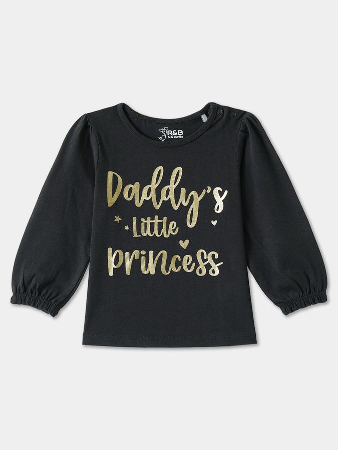 Girls Cotton Regular Fit Round Neck Graphic T-shirt